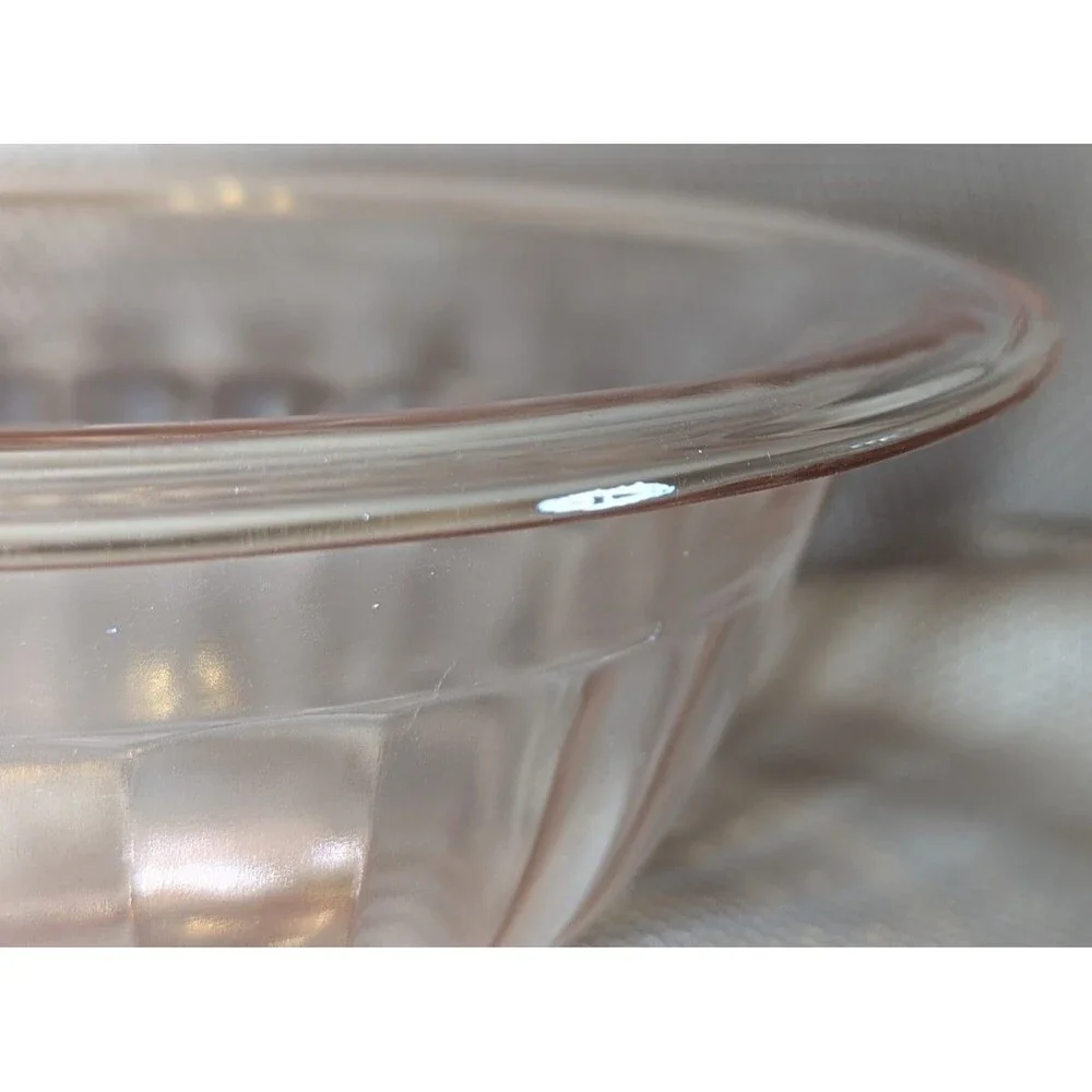 Vtg Hazel Atlas Pink Pillar Optic Ribbed Depression Glass Mixing Bowl Set of 3